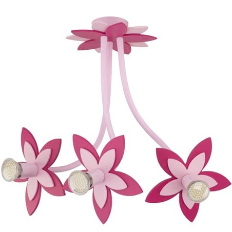 Lampa sufitowa żyrandol Flowers Pink różowe kwiatki do pokoju dziewczynki - OD RĘKI