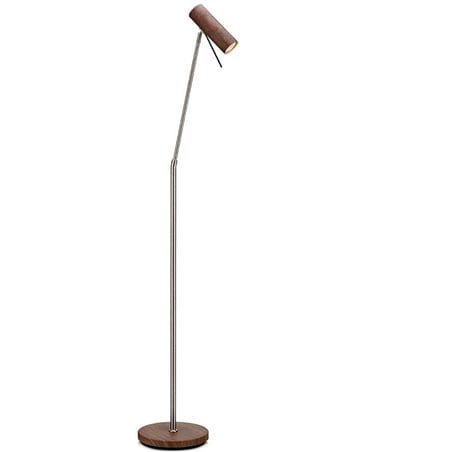 Lampa podłogowa Gothia metalowa klosz i podstawa w kolorze drewna orzechowego do salonu biura sypialni - OD RĘKI