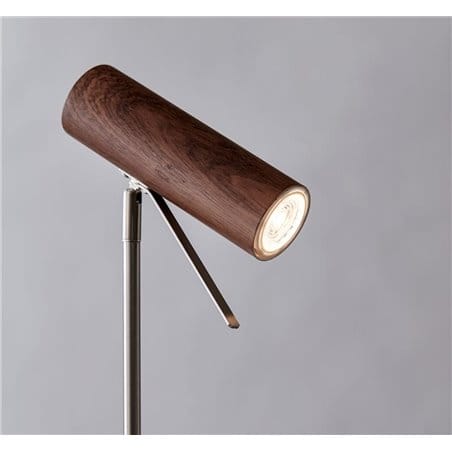 Lampa podłogowa Gothia metalowa klosz i podstawa w kolorze drewna orzechowego do salonu biura sypialni - OD RĘKI