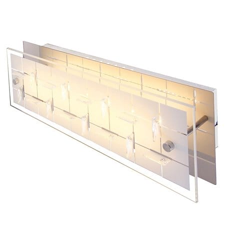 Kinkiet Zeltum LED prostokątny szklany klosz ozdobiony kryształkami