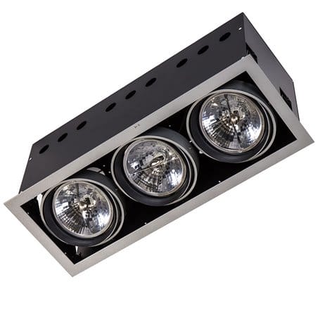 Lampa sufitowa 3 punktowa do wbudowania Arlo downlight srebrna 12V