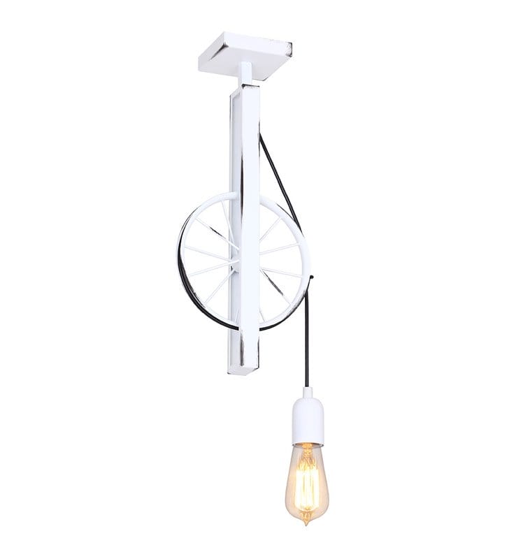 Bang pojedyncza lampa sufitowa wisząca designerska biała w stylu loftowym oryginalna - OD RĘKI