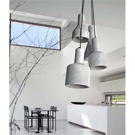 Lampa wisząca Karina 4 punktowa w stylu loftowym z betonu architektonicznego do salonu sypialni jadalni kuchni nad stół