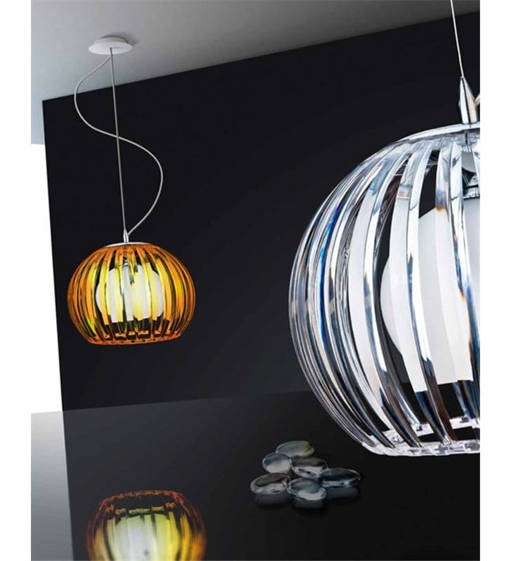 Lampa wisząca Arcada Clear pojedyncza bezbarwna nowoczesna podwójny klosz do salonu sypialni kuchni jadalni