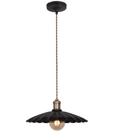 Lampa wisząca Herbert czarna metalowa z rozłożystym kloszem w stylu vintage