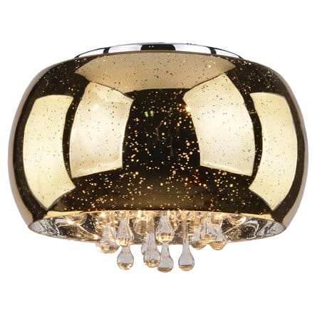 50cm plafon Astral klosz szklany złoty ozdobiony kryształami do salonu sypialni na przedpokój