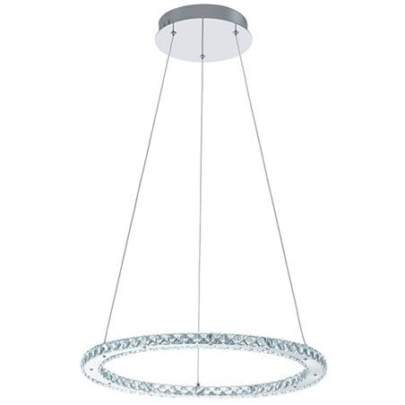 Kryształowa lampa wisząca Varrazo LED 1 obręcz nad stół do jadalni do salonu sypialni glamour