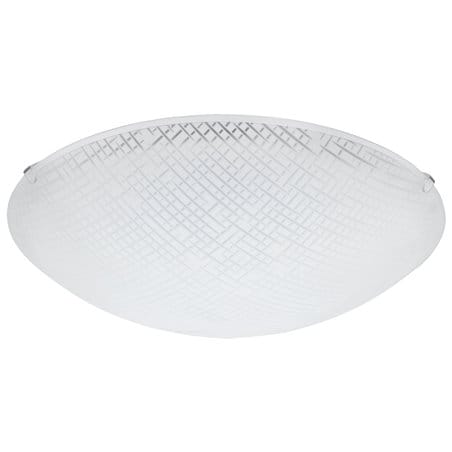 Szklany plafon LEDowy Margitta1 31cm klosz okrągły ze wzorem biały bezbarwny