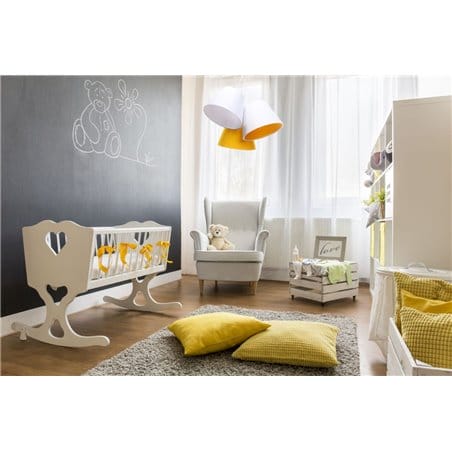 Potrójna biało żółta lampa wisząca Wioletta do salonu sypialni jadalni pokoju dziecka - OD RĘKI