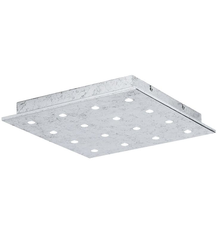 Srebrny kwadratowy plafon Vezeno1 370 nowoczesny LED