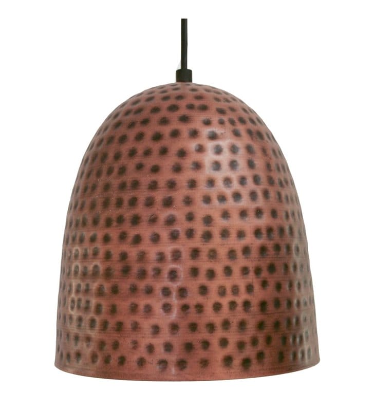 Lampa wisząca Iskal w kolorze antycznej miedzi metalowa kopuła styl vintage