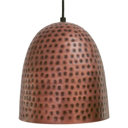 Lampa wisząca Iskal w kolorze antycznej miedzi metalowa kopuła styl vintage
