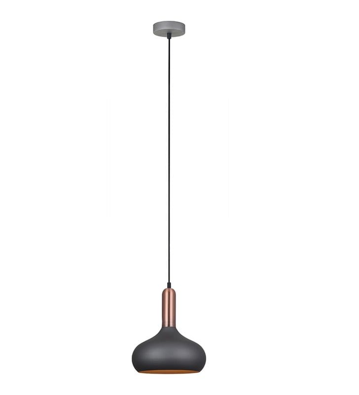 Szara nowoczesna metalowa lampa zwisająca Quesmo
