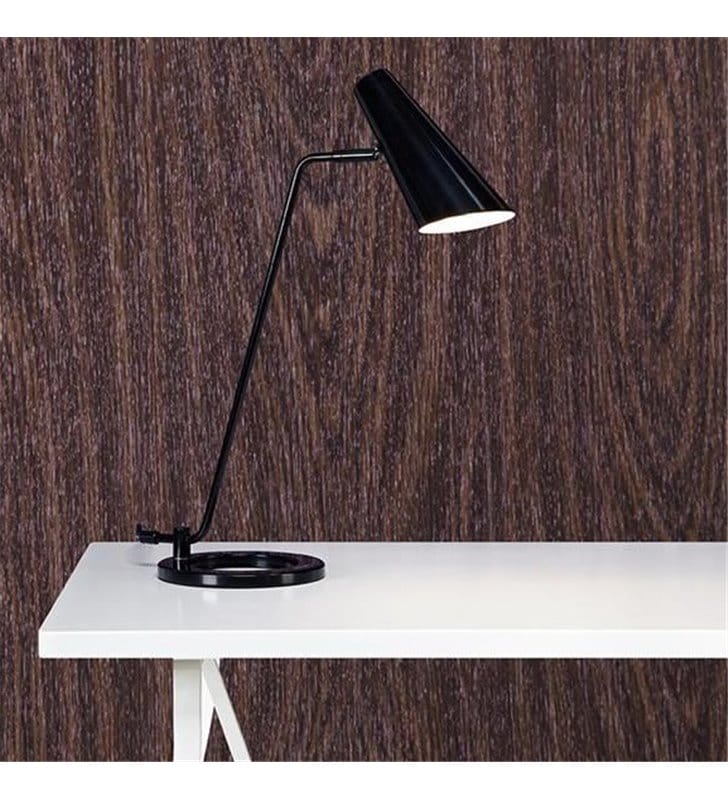 Lampa biurkowa stołowa Cal czarna nowoczesna wysokość 50cm