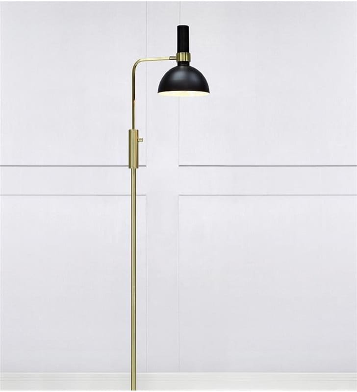 Lampa podłogowa ze ściemniaczem do sypialni Larry czarno złota projektu Moniki Mulder produkt szwedzki