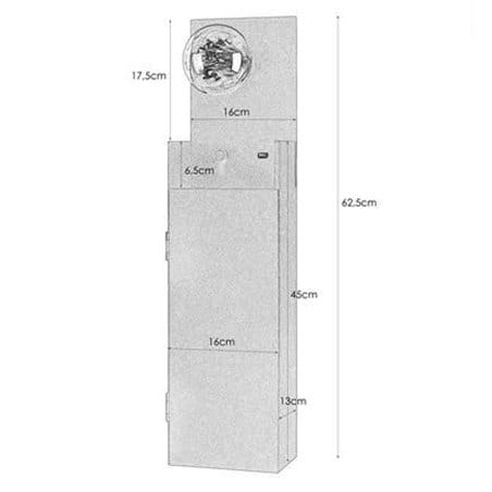 Biały kinkiet z szafką na klucze i gniazdem USB np. do ładowania telefonu Combo na przedpokój korytarz