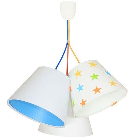Wielokolorowa potrójna lampa wisząca Antek do pokoju dziecka