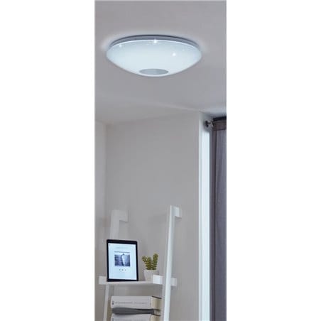 Voltago-C 38cm okrągły plafon LED + LED RGB biały z efektem blasku