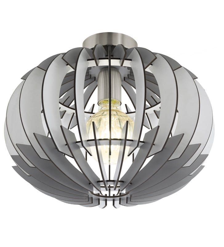 Plafon lampa sufitowa Olmero 350 abażur okrągły szaro biały do kuchni salonu sypialni na przedpokój - OD RĘKI