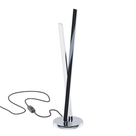 Lampa stołowa Parri chrom LED z dwoma ramionami na szafkę biurko stolik nocny