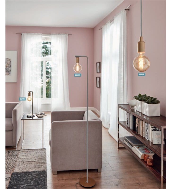 Lampka stołowa Adri1 wykończona w różowym złocie do sypialni na biurko lub stolik