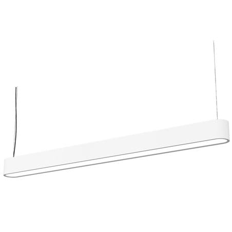 Lampa wisząca Soft White LED 120 podłużna biała do biura kuchni jadalni salonu nad stół wyspę kuchenną - OD RĘKI