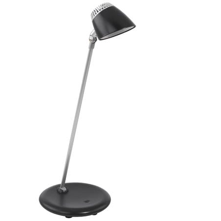 Lampka biurkowa Capuana czarno srebrna z włącznikiem dotykowym ściemniacz