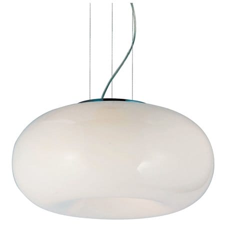 Biała szklana lampa wisząca o średnicy 46cm Optima długa