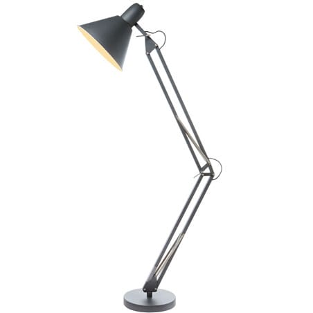 Lampa podłogowa Kipsar szara metalowa nowoczesna do wnętrz loftowych industrialnych - DOSTĘPNA OD RĘKI
