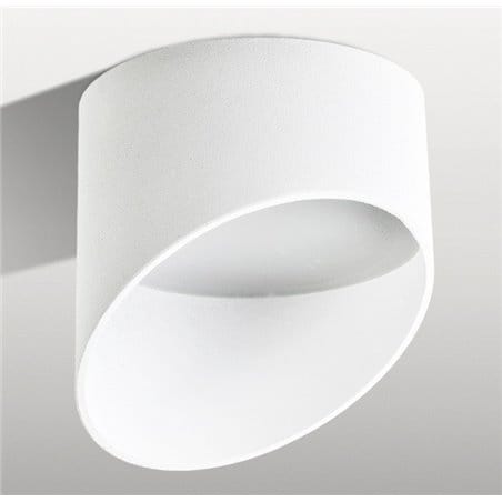 Oprawa sufitowa downlight nowoczesna biała matowa  Momo średnica 14cm asymetryczny klosz