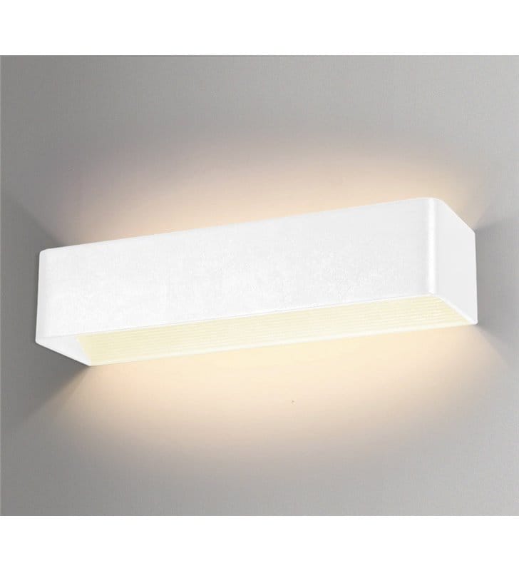 Podłużny biały nowoczesny kinkiet Felix LED ciepła barwa światła