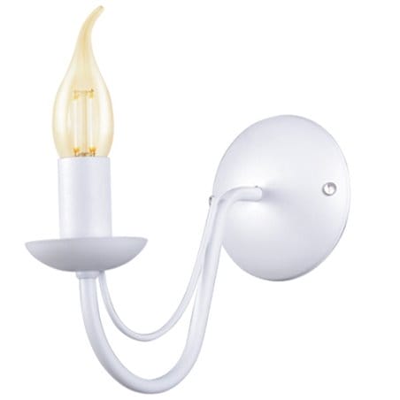 Lampa ścienna w kolorze matowej bieli Bartez II bez klosza kinkiet świecznikowy