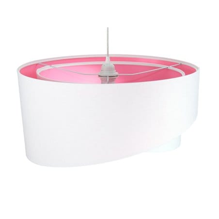 Lampa wisząca Tecla biało różowa welurowa asymetryczna do pokoju dziennego sypialni jadalni pokoju dziewczynki
