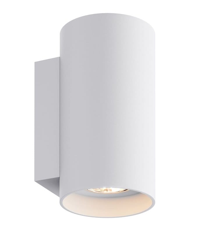 Biała lampa ścienna Sandy okrągła metalowa styl nowoczesny minimalistyczny Zuma