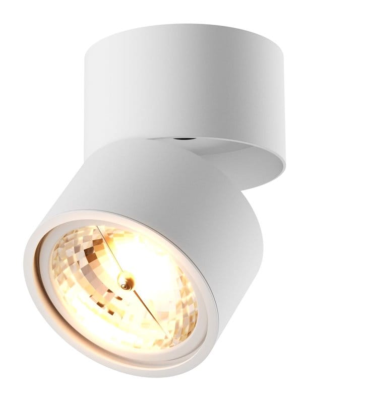 Biała okrągła lampa ścienno sufitowa Lomo nowoczesna styl techniczny - OD RĘKI
