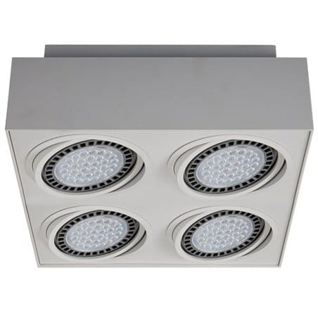 4 punktowa kwadratowa lampa sufitowa plafon downlight Boxy biała nowoczesna natynkowa