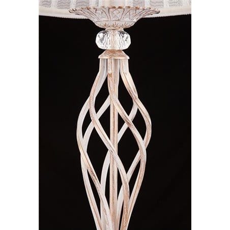 Klasyczna lampa stołowa Iris złoty korpus z ecru abażurem - DOSTĘPNA OD RĘKI