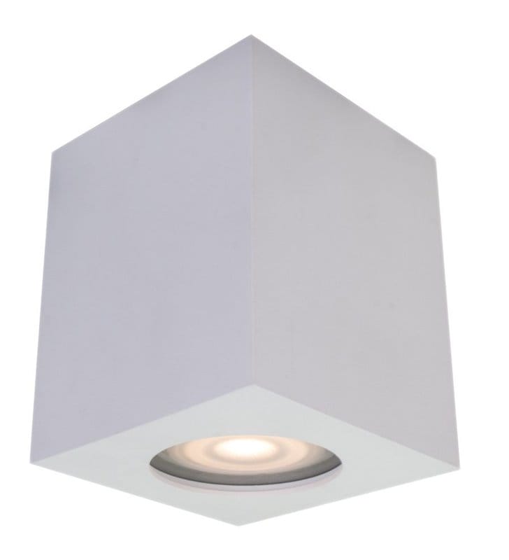 Kwadratowa biała lampa sufitowa do łazienki typu downlight IP44 Fabrycio