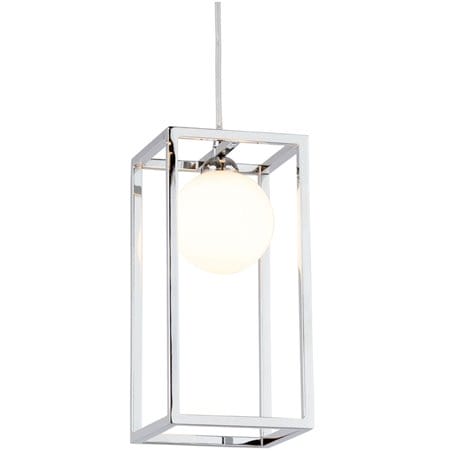 Lampa wisząca Daisy chrom metalowa konstrukcja szklany klosz nowoczesna