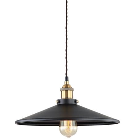 Metalowa czarna 36cm lampa wisząca Verda wykończenie złote styl retro vintage do salonu sypialni kuchni jadalni
