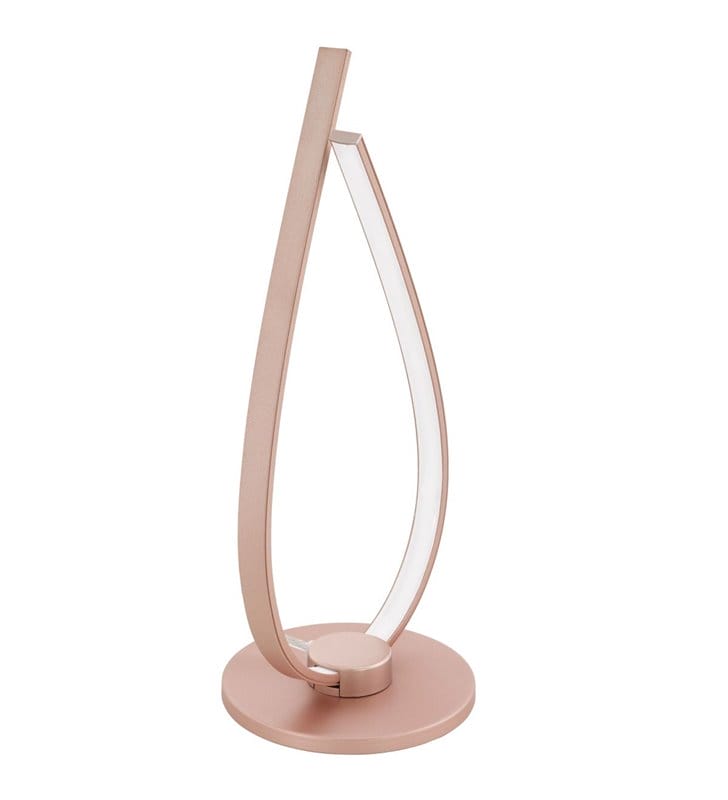 Nowoczesna designerska lampa stołowa w kolorze różowego złota Palozza