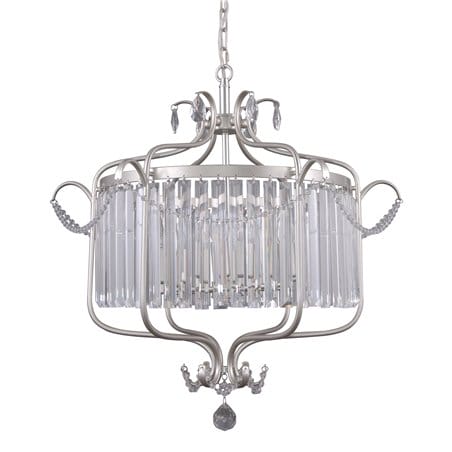 Lampa wisząca Rinaldo kryształowa klasyczna metal srebro szampańskie średnica 66cm do salonu jadalni sypialni restauracji