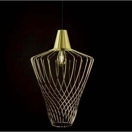 Złota elegancka druciana lampa wisząca Wave do salonu kuchni jadalni sypialni