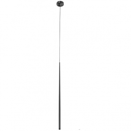 Pojedyncza czarna wąska lampa wisząca z wysokim kloszem Louise LED