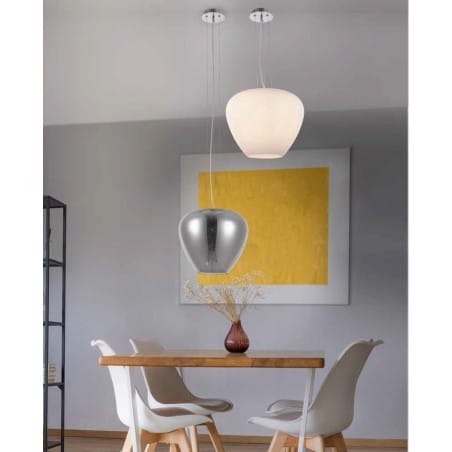 Lampa wisząca Baloro 30cm średnia szklana dymiony klosz do salonu sypialni jadalni kuchni