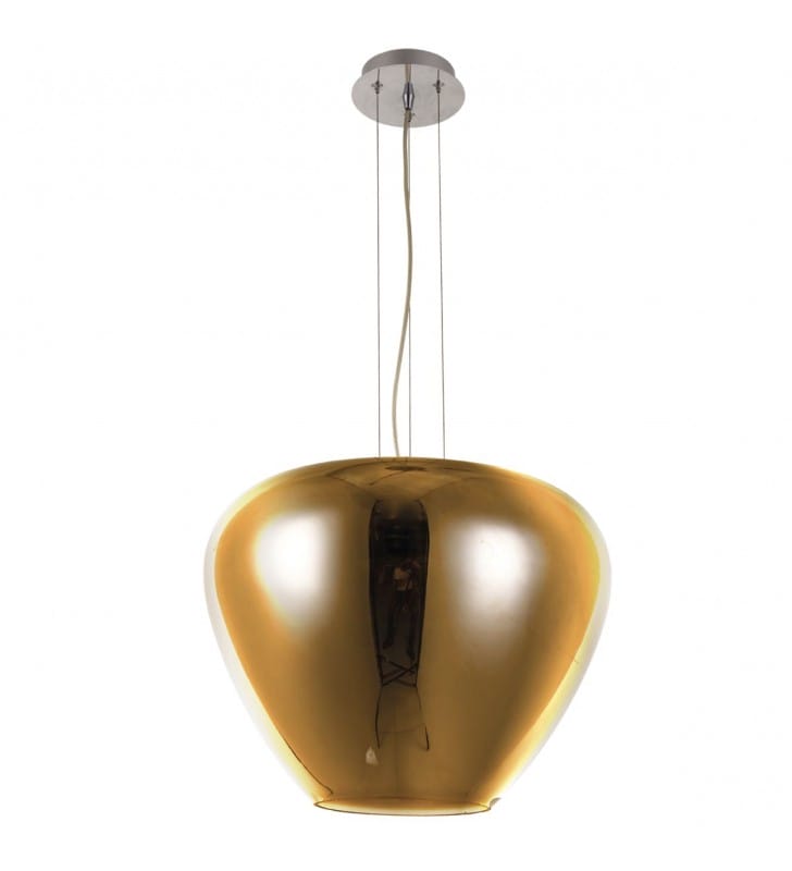 Szklana nowoczesna lampa zwisająca Baloro 40cm klosz zwężany w kolorze miedzi do salonu sypialni jadalni kuchni