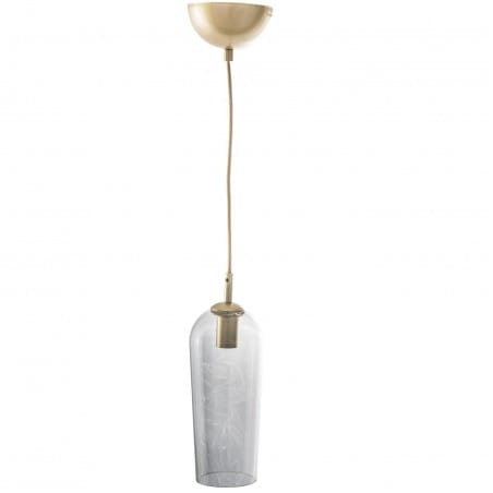 Bezbarwna pojedyncza szklana lampa wisząca Blanca wydłużony klosz wykończenie w kolorze szampana
