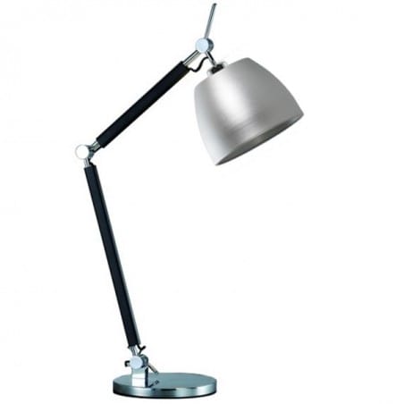 Regulowana nowoczesna lampa stołowa Zyta aluminiowy klosz podstawa czarna z elementami chromu