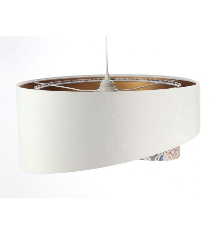 Lampa wisząca Loara z delikatnym dekorem welur 50cm do jadalni nad stół do sypialni salonu
