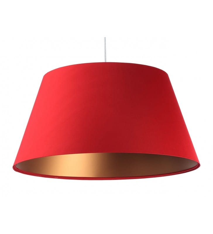 Czerwono miedziana lampa wisząca z abażurem Achacja z satyny do salonu jadalni kuchni sypialni
